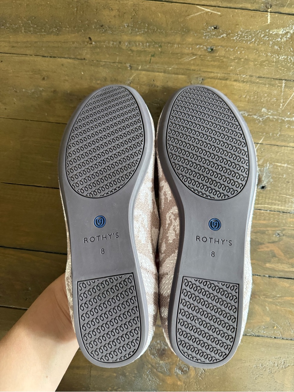 Rothy’s The Loafer Petal Gray | Light Pink Taupe Floral Flat 8 - Picture 6 of 10